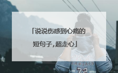说说伤感到心痛的短句子,超走心
