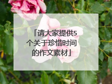 请大家提供5个关于珍惜时间的作文素材