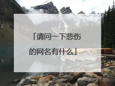 请问一下悲伤的网名有什么