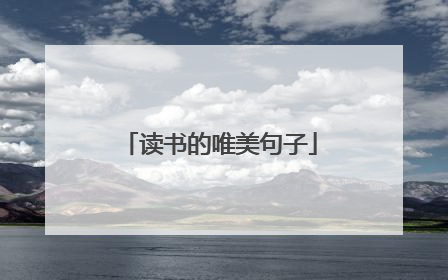 读书的唯美句子