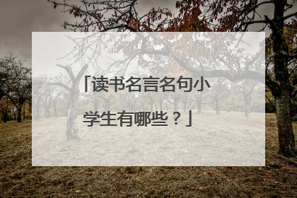 读书名言名句小学生有哪些？