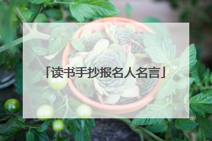读书手抄报名人名言