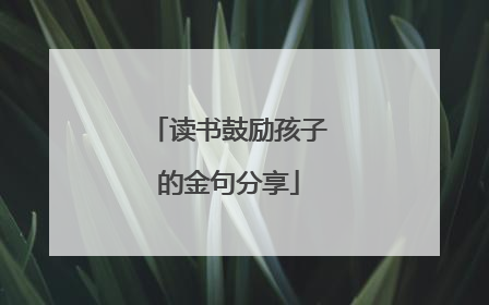 读书鼓励孩子的金句分享