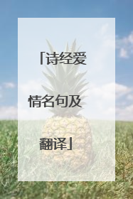 诗经爱情名句及翻译