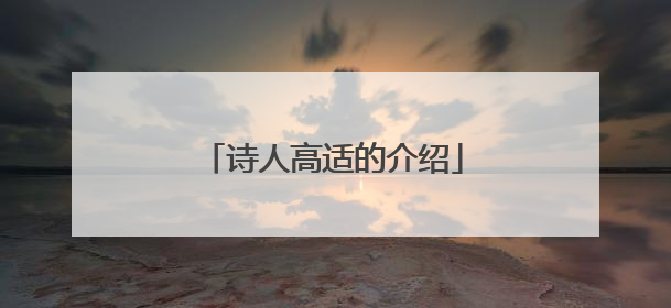 诗人高适的介绍
