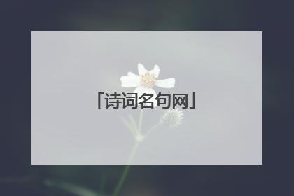 诗词名句网