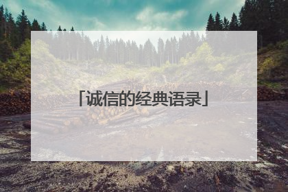 诚信的经典语录