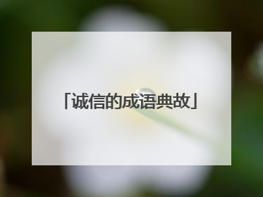 诚信的成语典故
