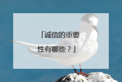 诚信的重要性有哪些?