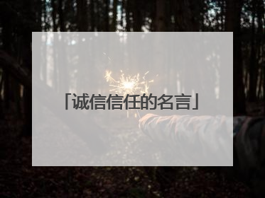 诚信信任的名言