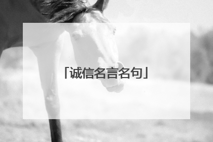 诚信名言名句