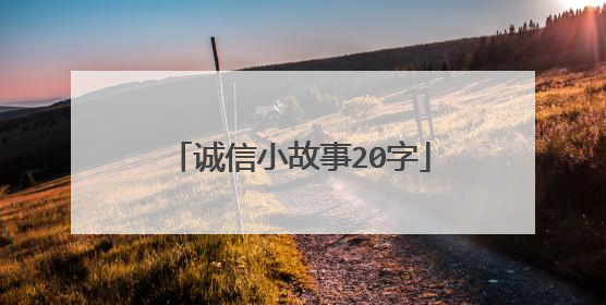 诚信小故事20字