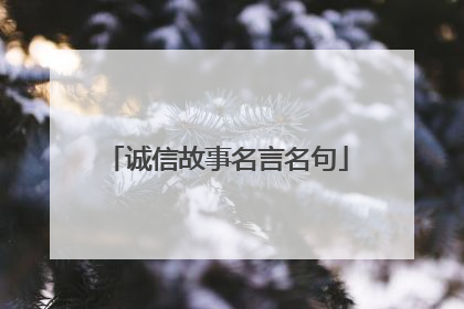 诚信故事名言名句