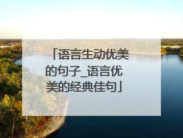 语言生动优美的句子_语言优美的经典佳句