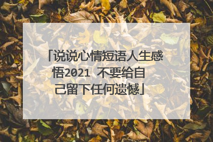 说说心情短语人生感悟2021 不要给自己留下任何遗憾
