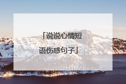 说说心情短语伤感句子