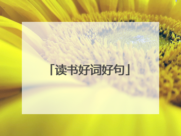 读书好词好句