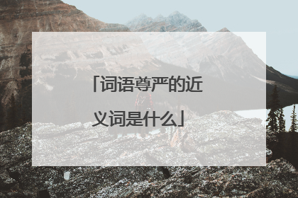 词语尊严的近义词是什么