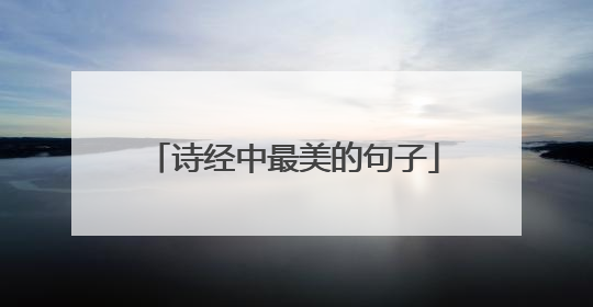 诗经中最美的句子