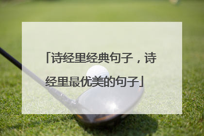 诗经里经典句子,诗经里最优美的句子