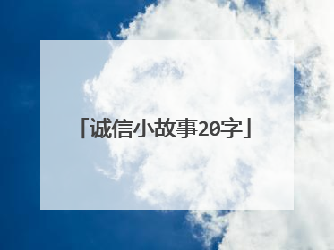 诚信小故事20字