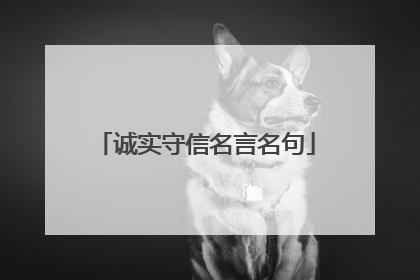诚实守信名言名句