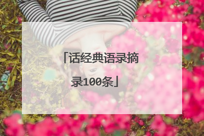 话经典语录摘录100条