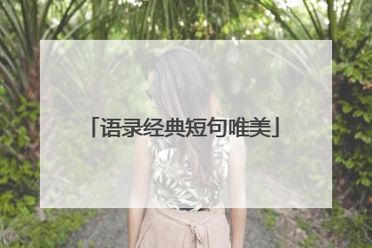 语录经典短句唯美