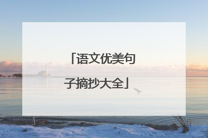 语文优美句子摘抄大全