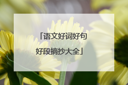 语文好词好句好段摘抄大全
