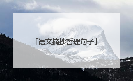 语文摘抄哲理句子