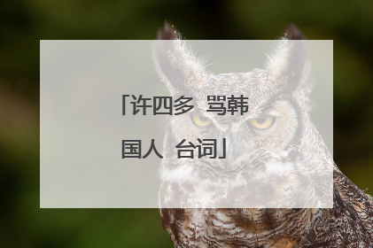 许四多 骂韩国人 台词