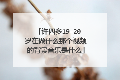 许四多19-20岁在做什么那个视频的背景音乐是什么