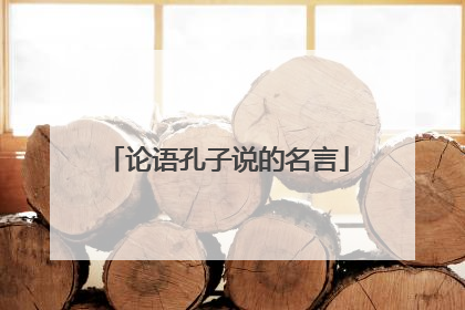 论语孔子说的名言