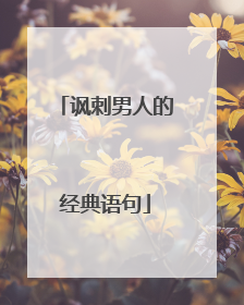 讽刺男人的经典语句