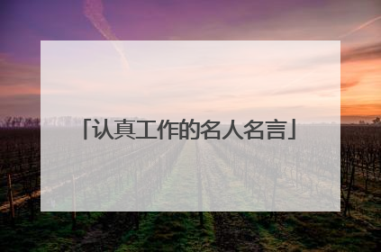 认真工作的名人名言