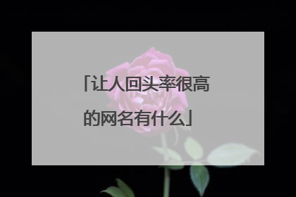 让人回头率很高的网名有什么