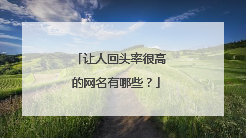让人回头率很高的网名有哪些?