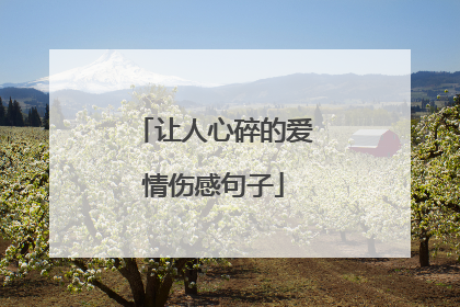 让人心碎的爱情伤感句子