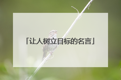 让人树立目标的名言