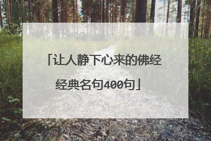 让人静下心来的佛经经典名句400句