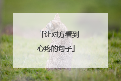 让对方看到心疼的句子