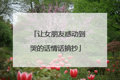 让女朋友感动到哭的话情话摘抄