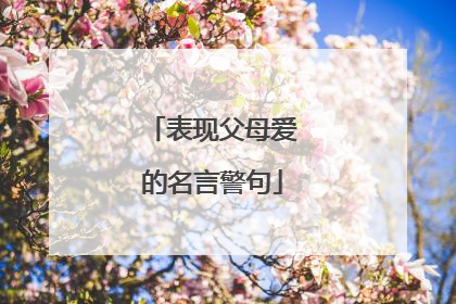 表现父母爱的名言警句