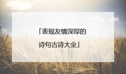 表现友情深厚的诗句古诗大全