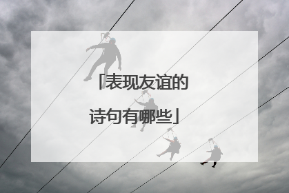 表现友谊的诗句有哪些