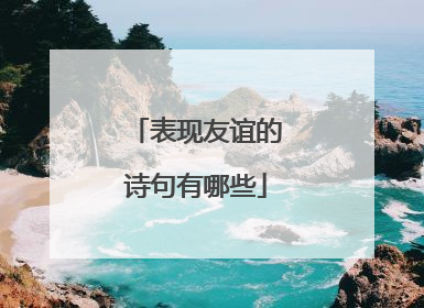 表现友谊的诗句有哪些