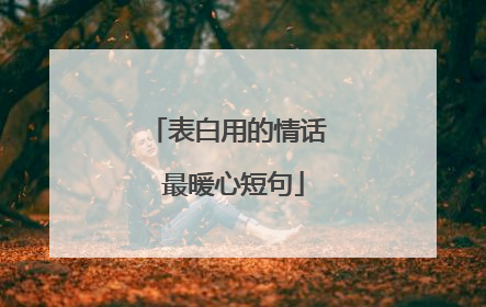 表白用的情话 最暖心短句