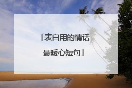 表白用的情话 最暖心短句
