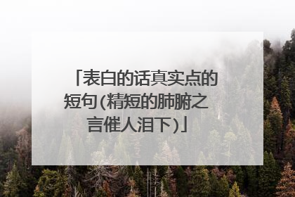 表白的话真实点的短句(精短的肺腑之言催人泪下)